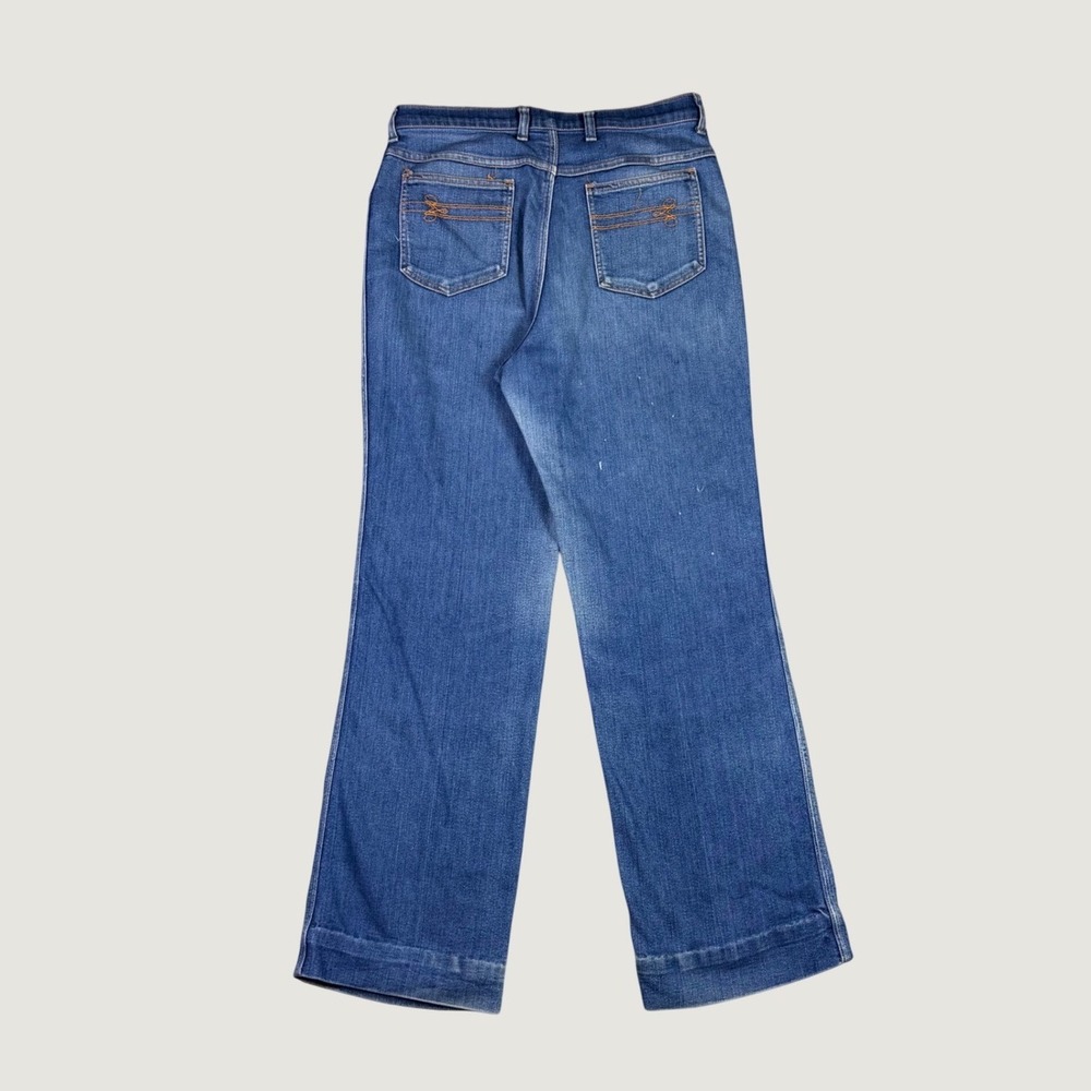 Vintage Wrangler Wide Leg Flare Jeans Medium Wash High Rise Denim 31x31
